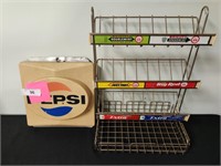 Vintage Pepsi sign and chewing gum rack
