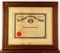Framed Certificate Promotion to Senior Vice Com.