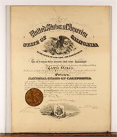 Certificate Antique California Promotion
