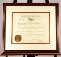 Certificate Antique California Civil War Militia