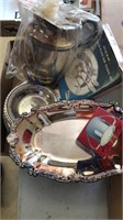 Lot of silver plates bowls pitcher and more