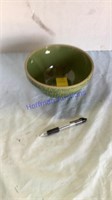 Green stoneware bowl
