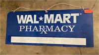 Walmart Pharmacy Sign, 27" x 66", painted steel