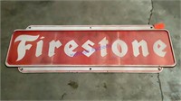 Firestone Sign, 23?"x 6’, steel embossed