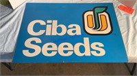 Ciba Seeds Sign, double sided tin, 22”x30”