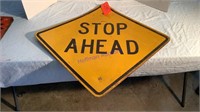Stop Ahead Sign, Steel, 2’x2’