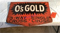 O’s Gold Sign, tin, 17”x24”