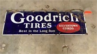 Porcelain Goodrich Tires Sign, 20”x5’