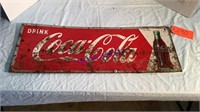 Coca-Cola Sign, tin, 11.5”x31.5”