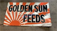 Golden Sun Feeds Sign, tin, 3’x5’