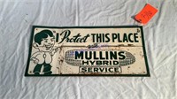 Mullins Hybrid Sign, tin, 9”x20”