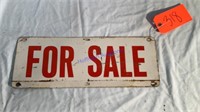 For Sale Sign, tin 2 sided, 6”x16”