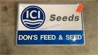 ICI Seeds Dons Feed & Seed Sign, tin embossed,
