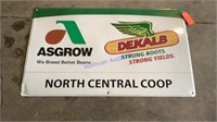 North Central Coop Asgrow Dekalb Sign, tin