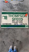 Thompson Seeds paper sign with wood back -