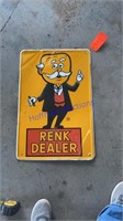 Renk Dealer - embossed tin sign - 18”x27”