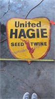 United Hagie - embossed tin sign- 46”x46”