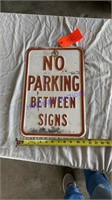 No Parking sign - heavy steel, embossed - 12”x18”