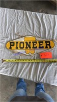 Pioneer double sided tin sign - NOS- 20.5”x9.5”