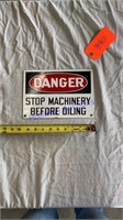 Danger sign - Porcelain - 10”x7”