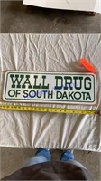 Wall drug tin sign with wood backing - 24”x8”