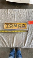 Tomco bred corn tin sign - NOS - 16”x4.5” -