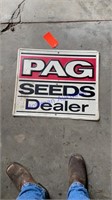 PAG seeds sign, tin, 24” x 20”