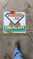 Schettler’s Diamond Seed tin sign, 24” x 24”