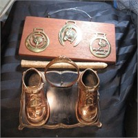 Horse Brass & Copper Baby Shoes