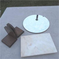 Display Mirror, Book Ends, Marble Stand