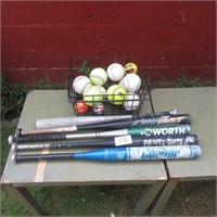 5 Baseball Bats & Baseballs