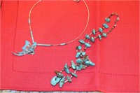 BUTTERFLY NECKLACE AND TURQUOISE NECKLACE