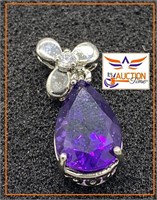 Marquise Cut 2CT+ purple amethyst Pendant 18KT EGP