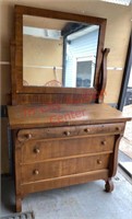 Antique 4 Drawer Dresser w/ Mirror