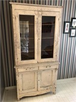 Farmhouse Shabby Chic White Kitchen China Cabinet