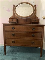 Antique Edwardian Inlaid Mahogany Dressing Table