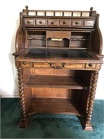 Vintage Style Roll Top Desk w/ Spiral Trim