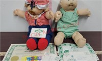 2 vintage Cabbage Patch dolls w/ papers.