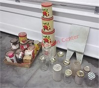Canning Jars, fruit tins & advertising cans