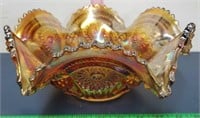 Vintage IMPERIAL Marigold Carnival Glass DAISY