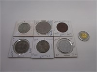 6 pièces de monnaies 
1 Russie
3  Grande