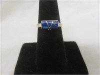 STERLING SILVER LAPIS RING SZ 7