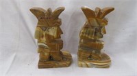 PAIR ONYX FIGURAL BOOKENDS 6.5"T