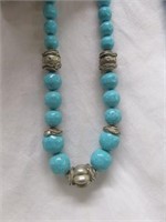TURQUOISE STYLE BEADED NECKLACE 18"