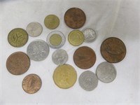 ASSORTMENT OF FOREIGN COINS AND NY SUBWAY
