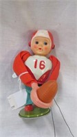 VINTAGE WIND-UP FOOTBALL PLAYER #16 TOY FIGURE