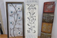 3 Metal Home Wall Decor Approx 33" high