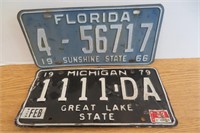 79 Michigan & 66 Flordia License Plates