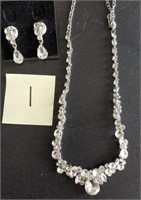 Rhinestone Necklace, matching earrings