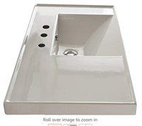 Scarabeo Three Hole Ceramic Sink, White